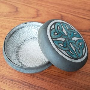 Raku Pottery Bowl with Lid